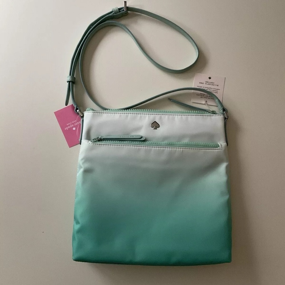 Kate Spade Blue Light Teal and White Crossbody Ombre